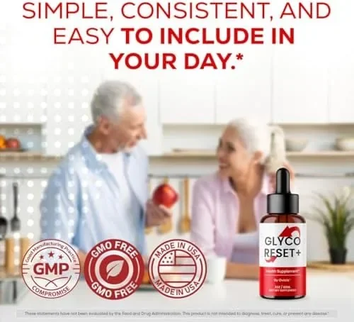 A woman holding a Glyco Reset bottle